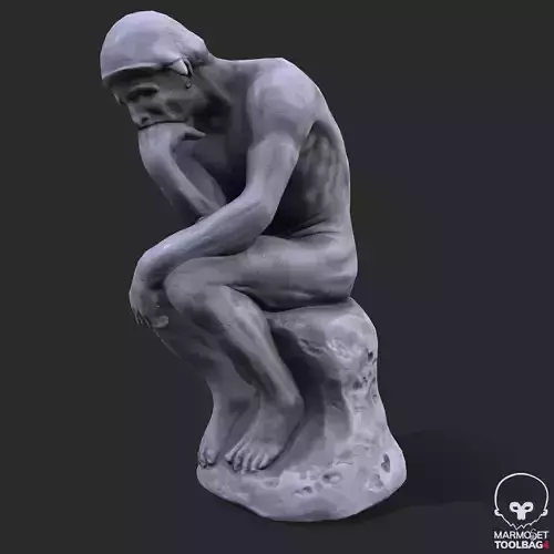 The Thinker Pbr statue of