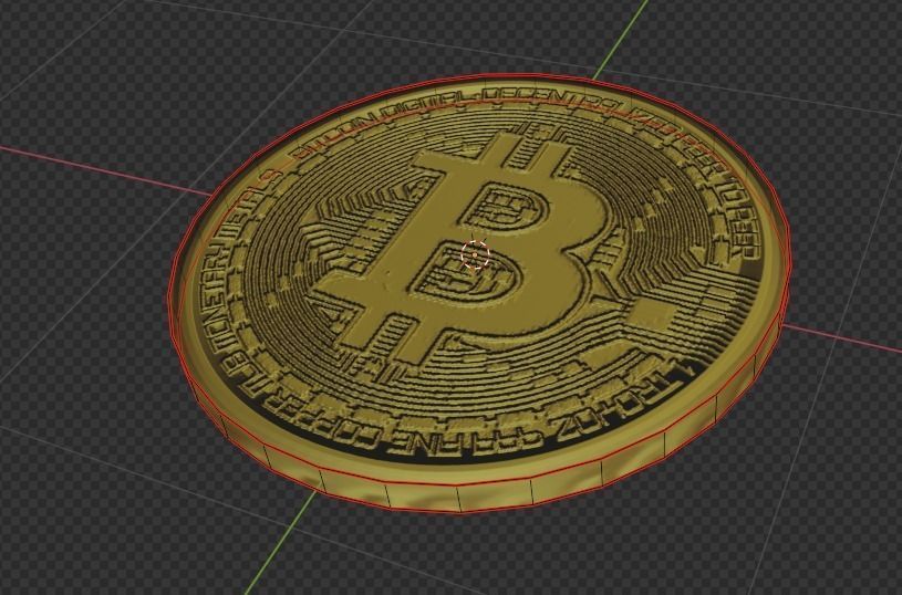 Lowpoly bitcoin model two bitcoins Low-poly 3D model_4
