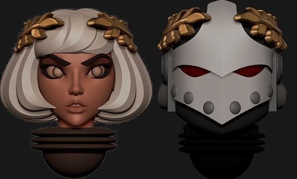 Anime set of Space nuns alternative heads 3D print model