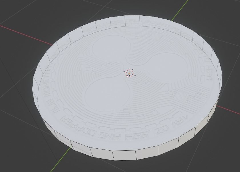 Lowpoly Ripple coin model Low-poly 3D model_4