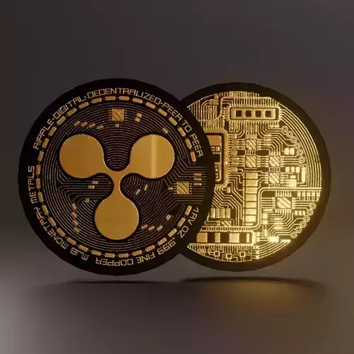 Lowpoly Ripple coin model Low-poly 3D model