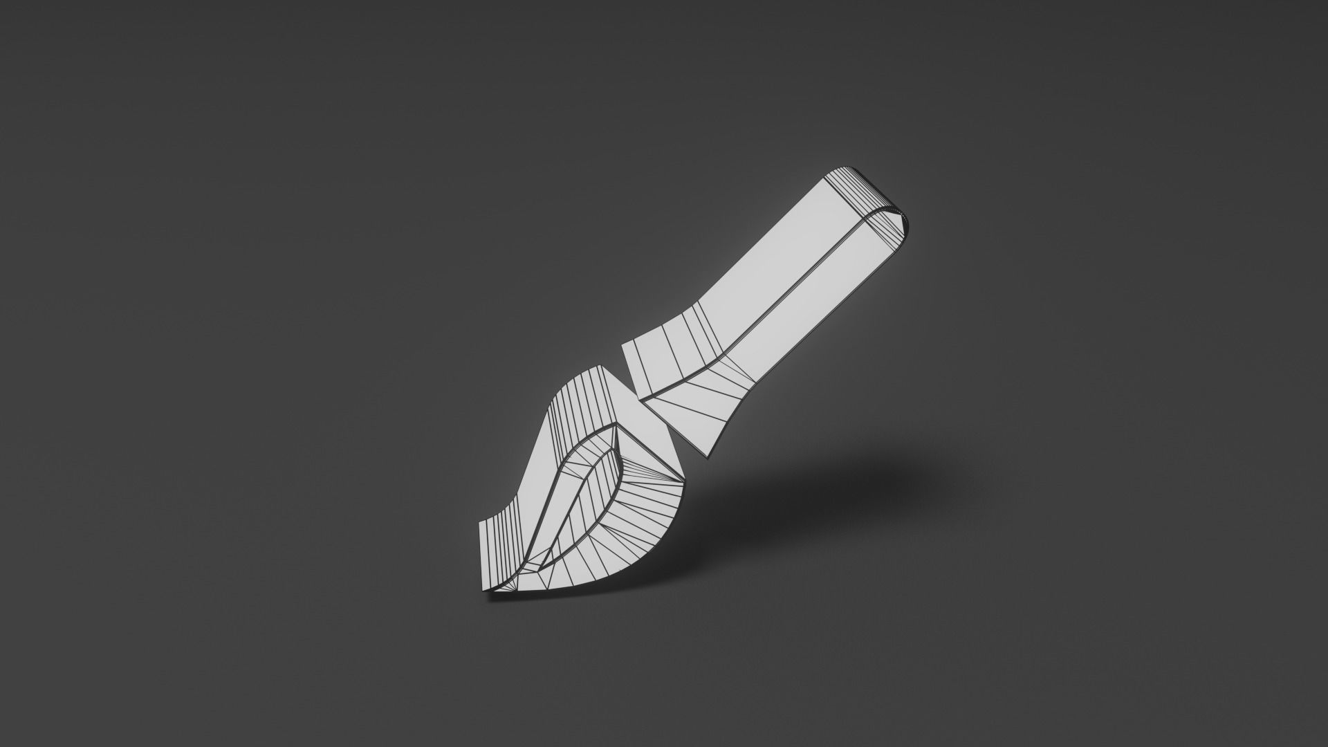 Paintbrush Low-poly 3D model_1