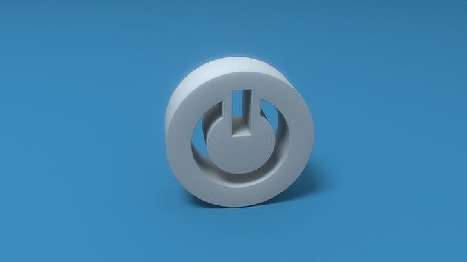 Standby power button Low-poly 3D model