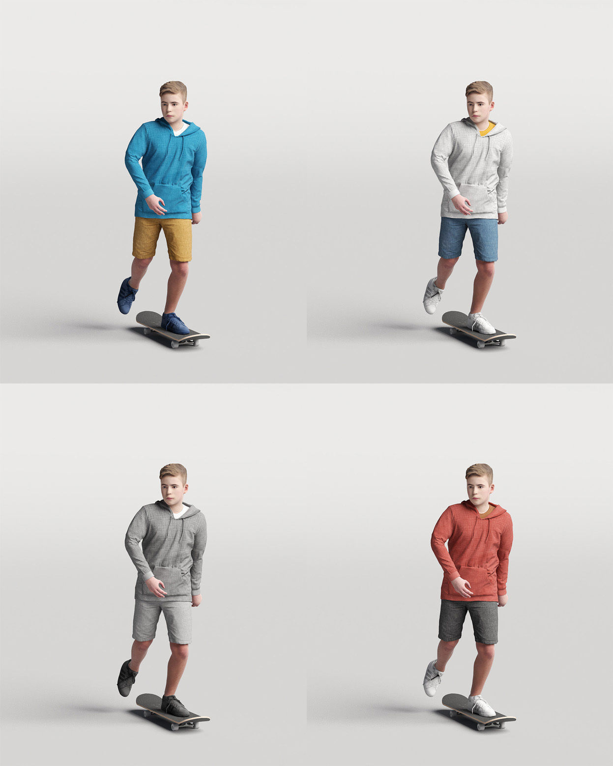 Humano 20-Collection 08 SPORT - JOGGING - SKATE - 20x 3D models  3D model_34