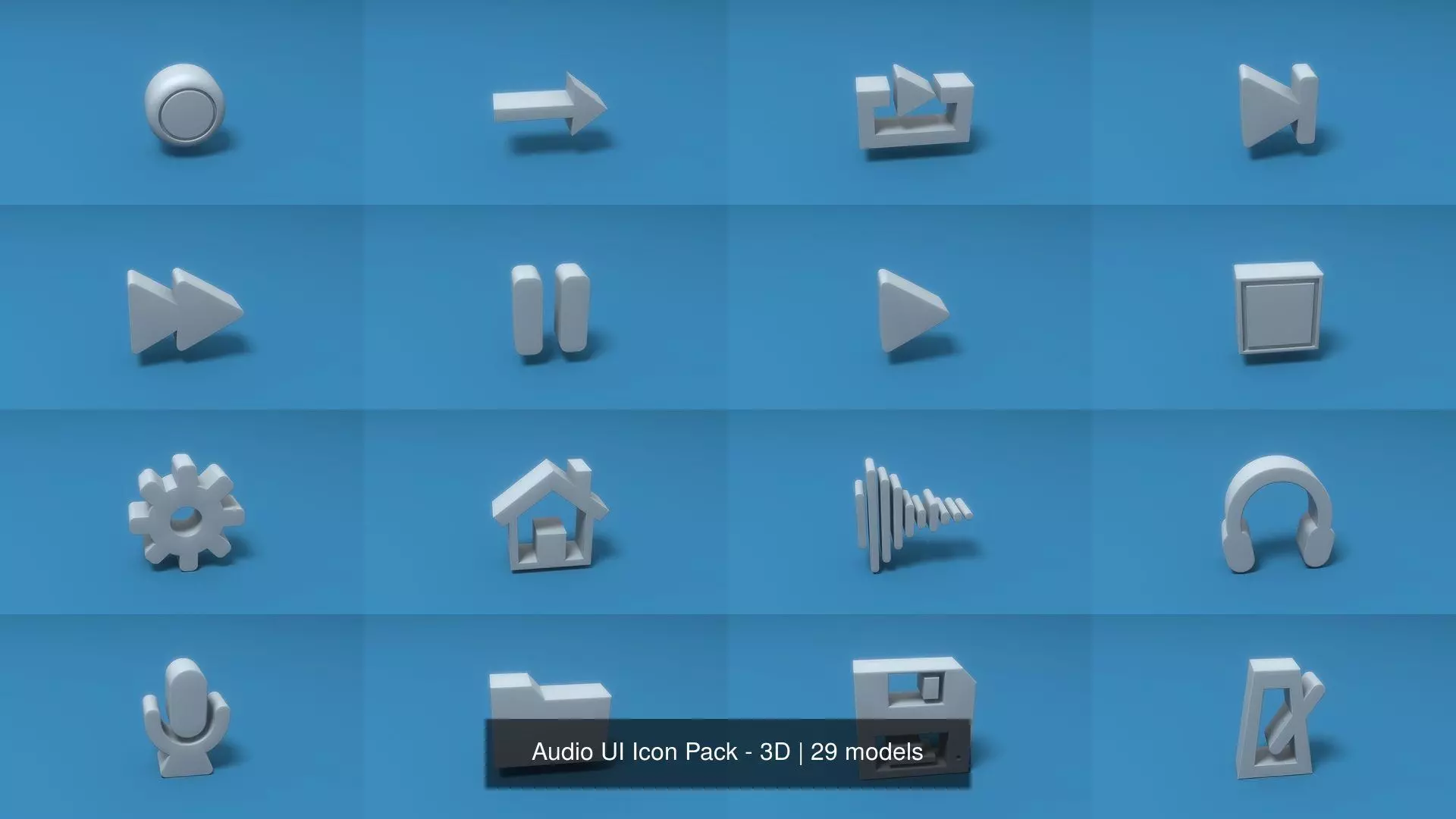 Audio UI Icon Pack - 3D 3D Model Collection_1