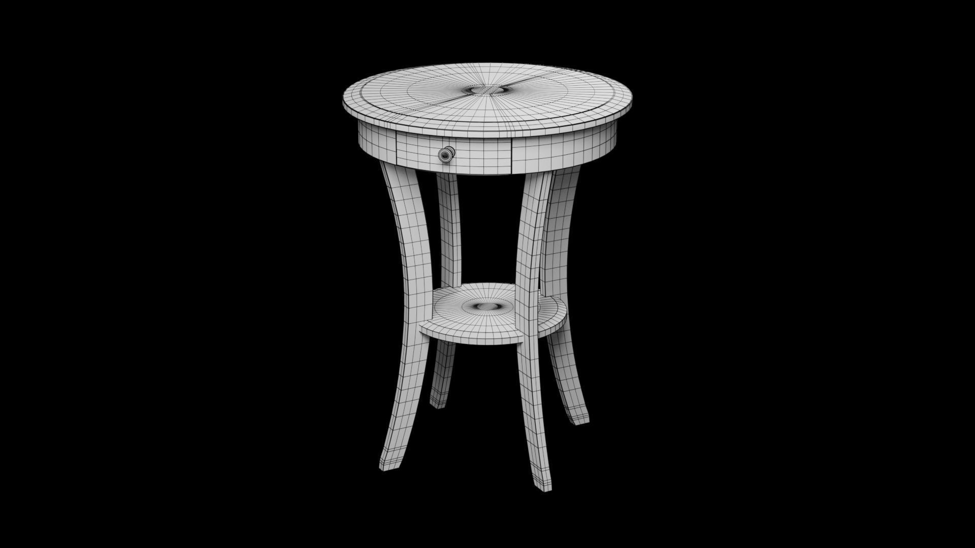 Sasha Accent Table lacquered Low-poly 3D model_8