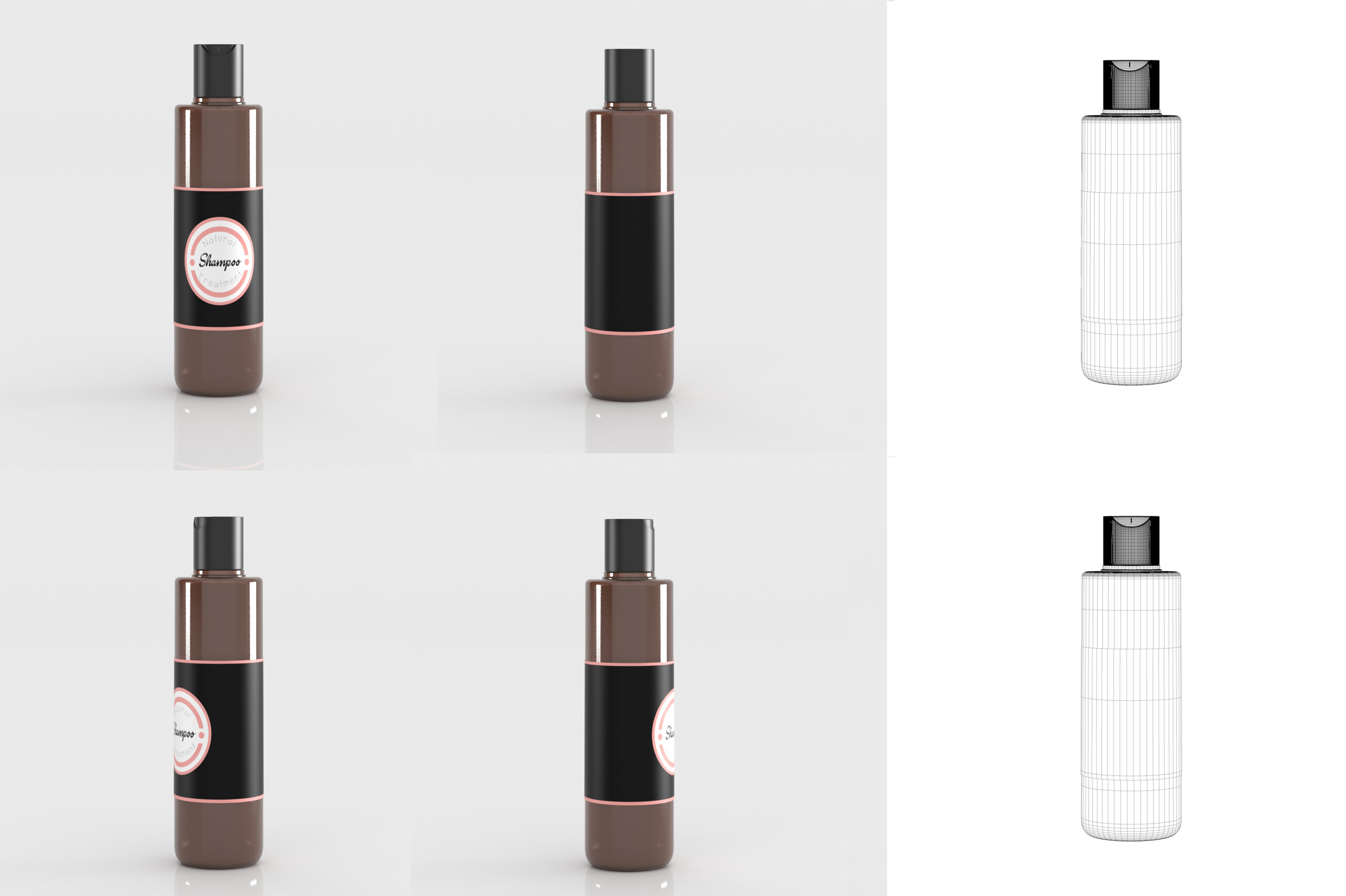 Shampoo bottle collection 3D model_3