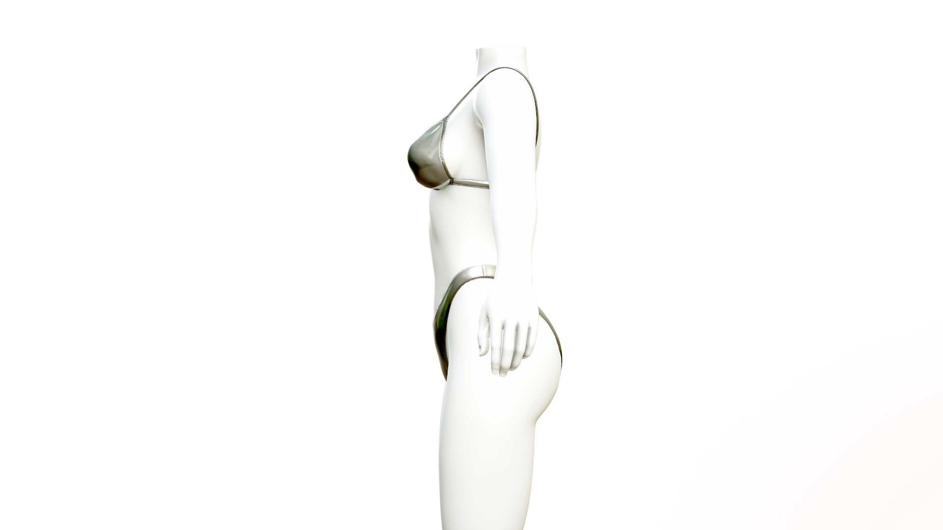 Female Bikini Low-poly 3D model_12