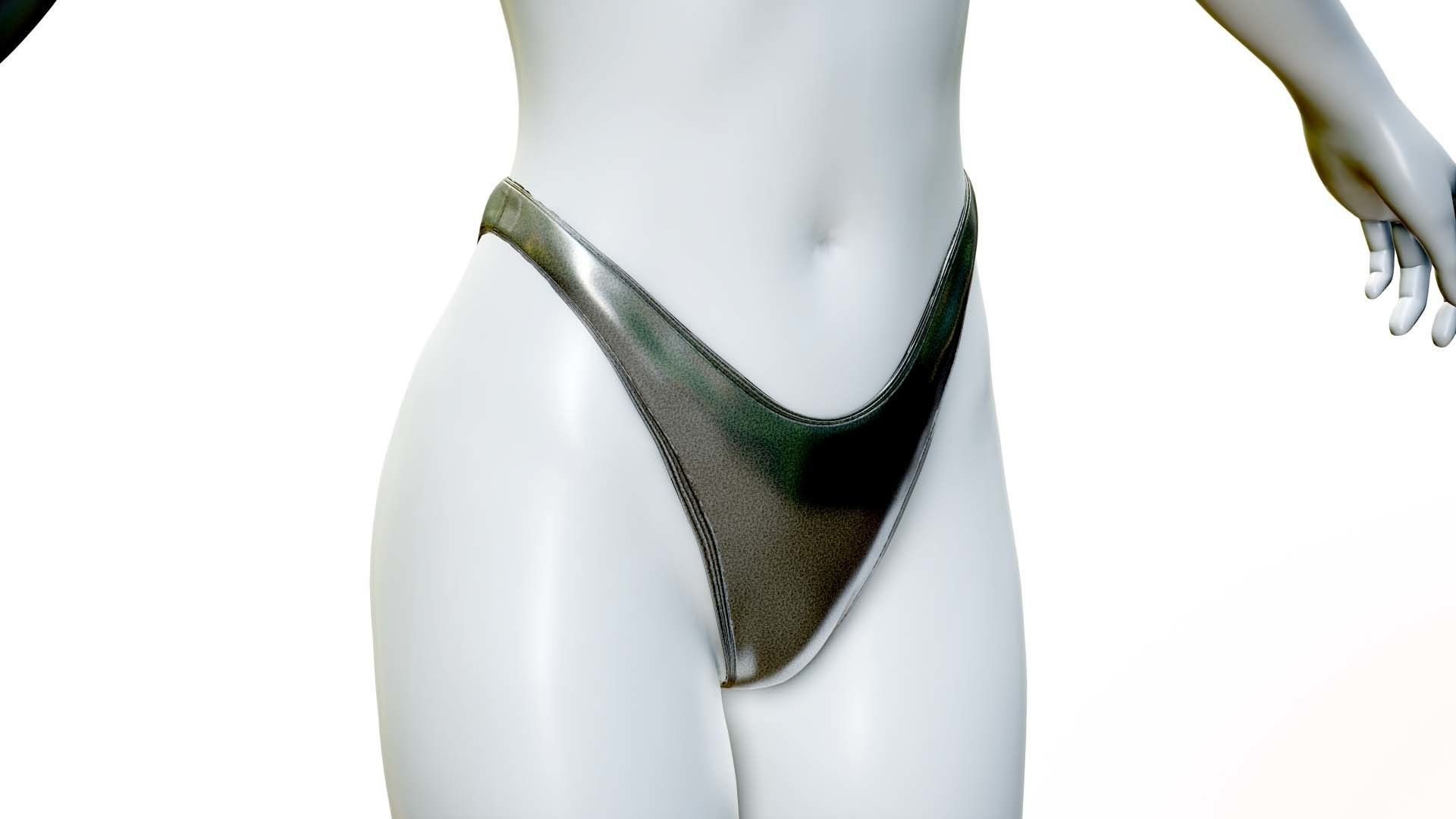 Female Bikini Low-poly 3D model_7