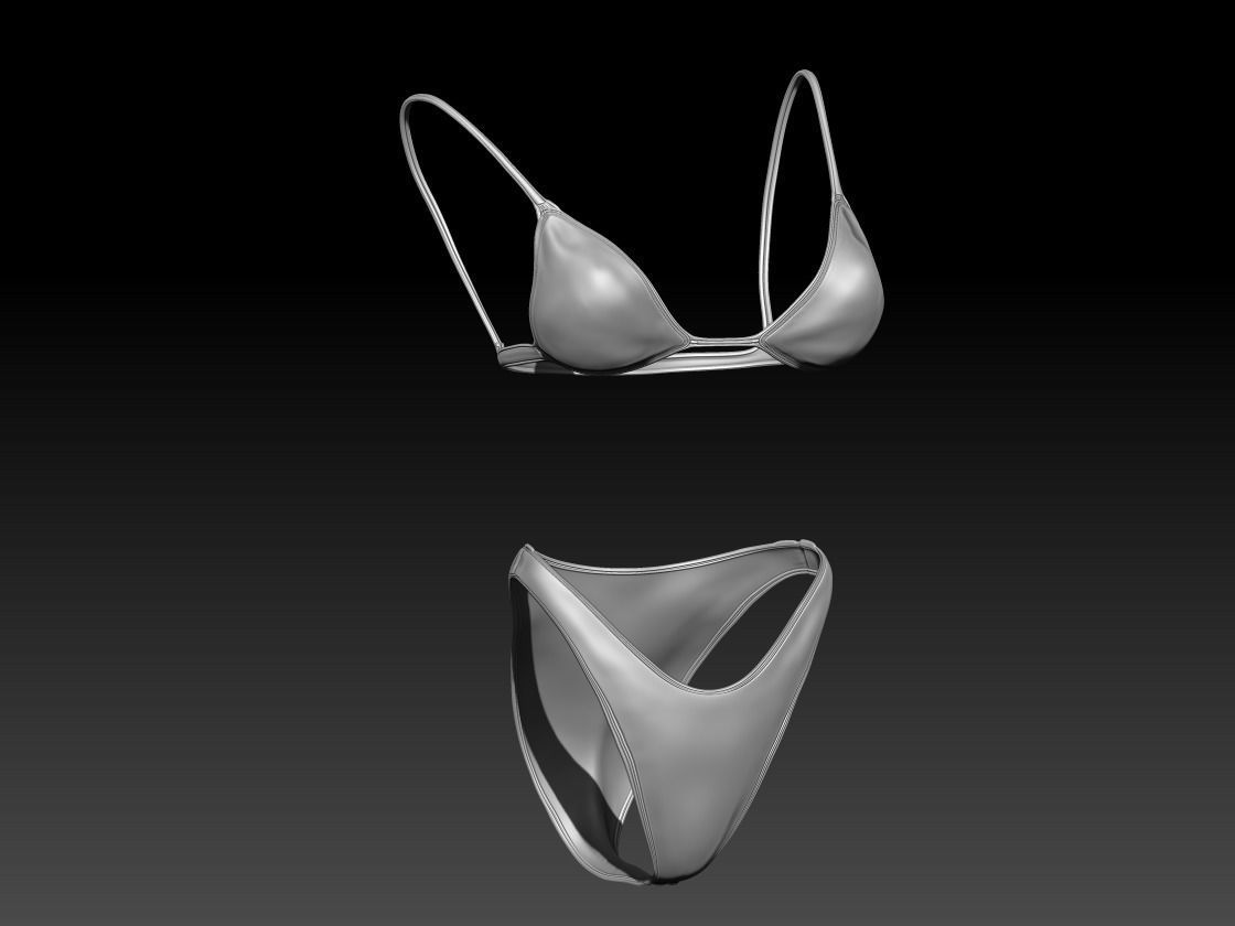 Female Bikini Low-poly 3D model_13