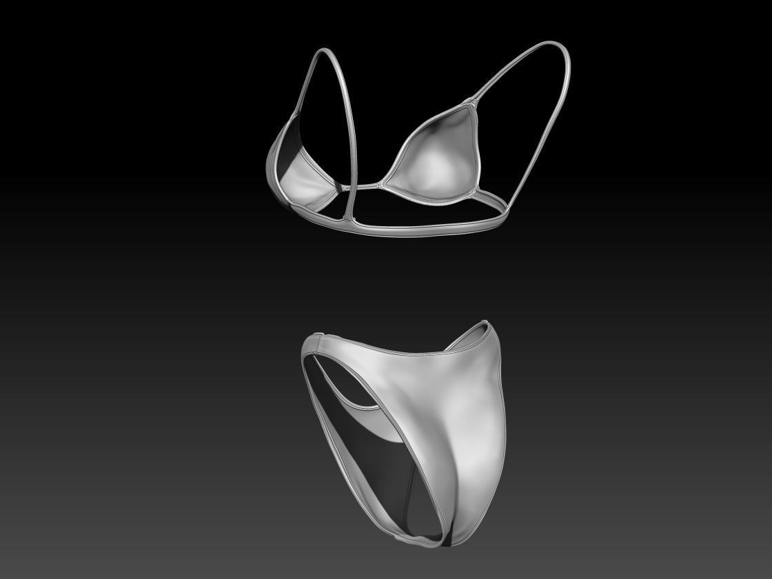 Female Bikini Low-poly 3D model_14