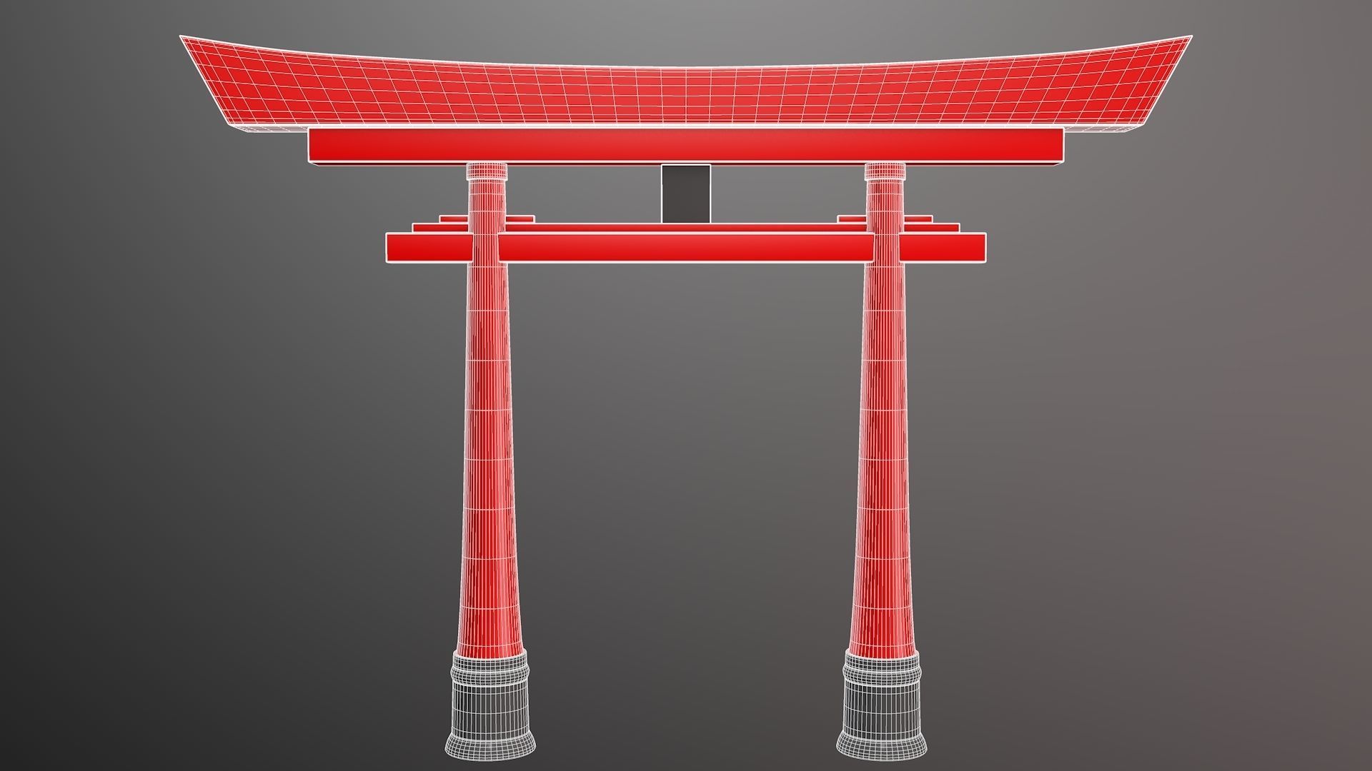 Japanese Torii Gate Low-poly 3D model_6