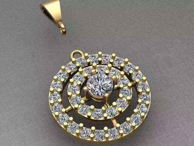 Luxury Round Diamond Pendant Necklace