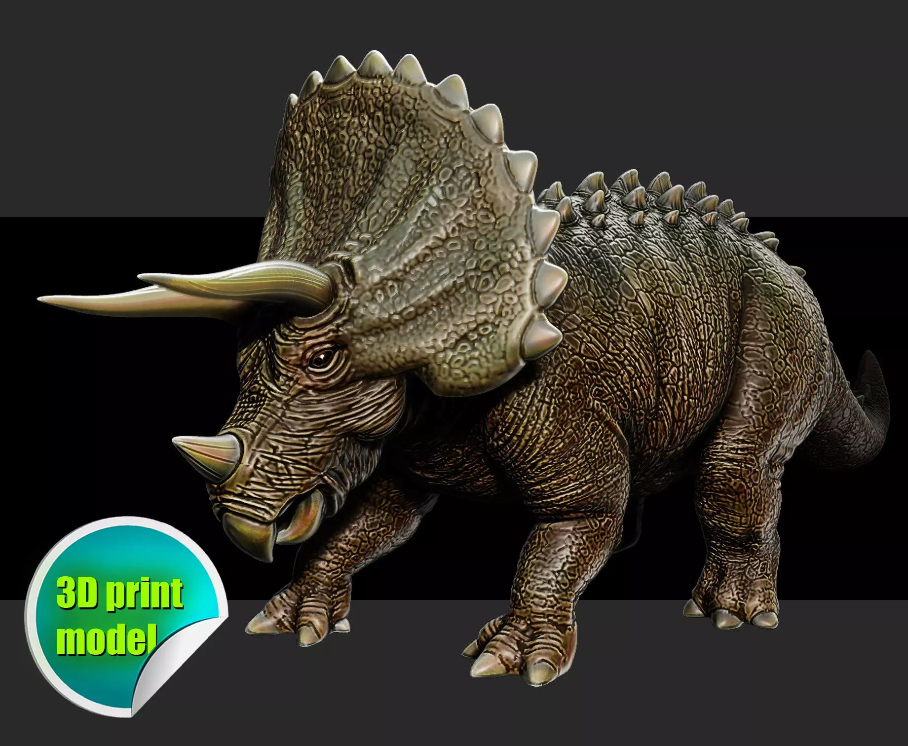 triceratops 3D printable model 3D print model