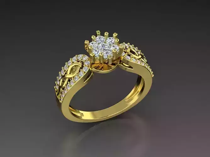 Diamond Jewelry Women Ring 3D print model