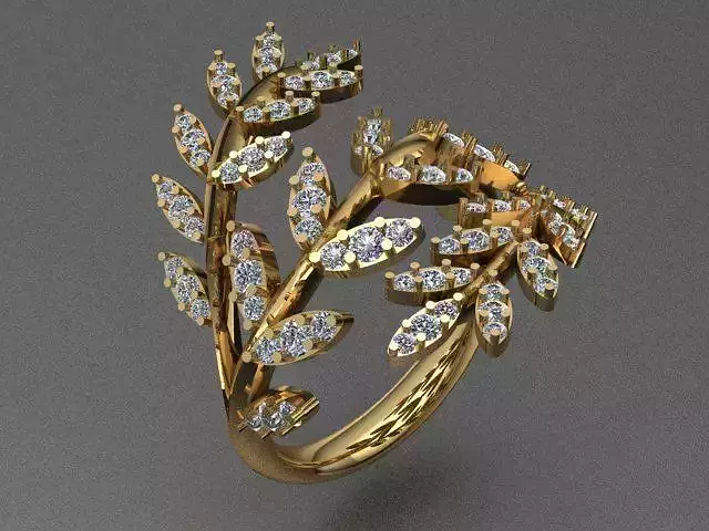 Leaf Shaped Luxury Diamond Ring