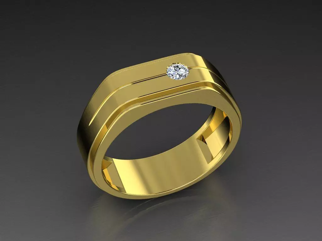 Diamond Jewelry Man Ring 3D print model 3D print model_0