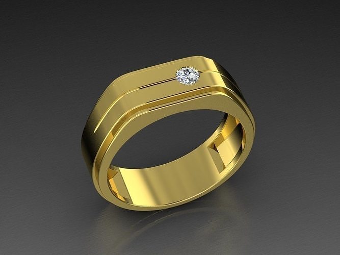 Diamond Jewelry Man Ring 3D print model 3D print model