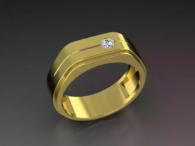 Diamond Jewelry Man Ring 3D print model 3D print model