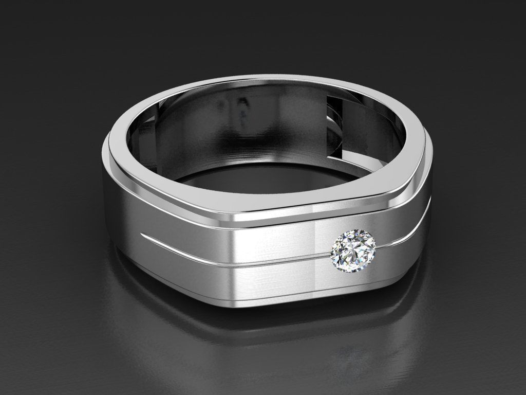 Diamond Jewelry Man Ring 3D print model 3D print model_1