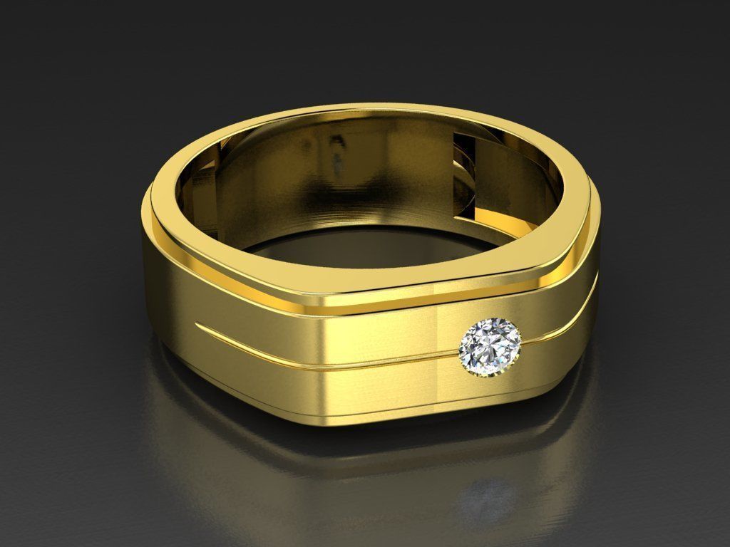 Diamond Jewelry Man Ring 3D print model 3D print model_12
