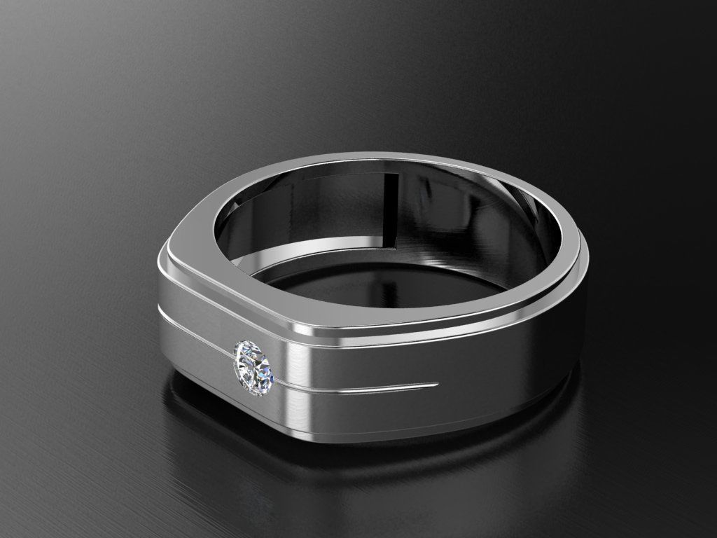 Diamond Jewelry Man Ring 3D print model 3D print model_11