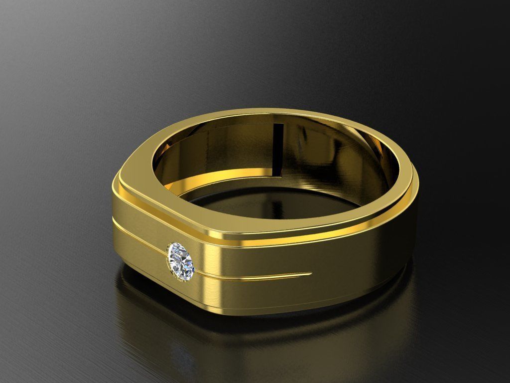 Diamond Jewelry Man Ring 3D print model 3D print model_13