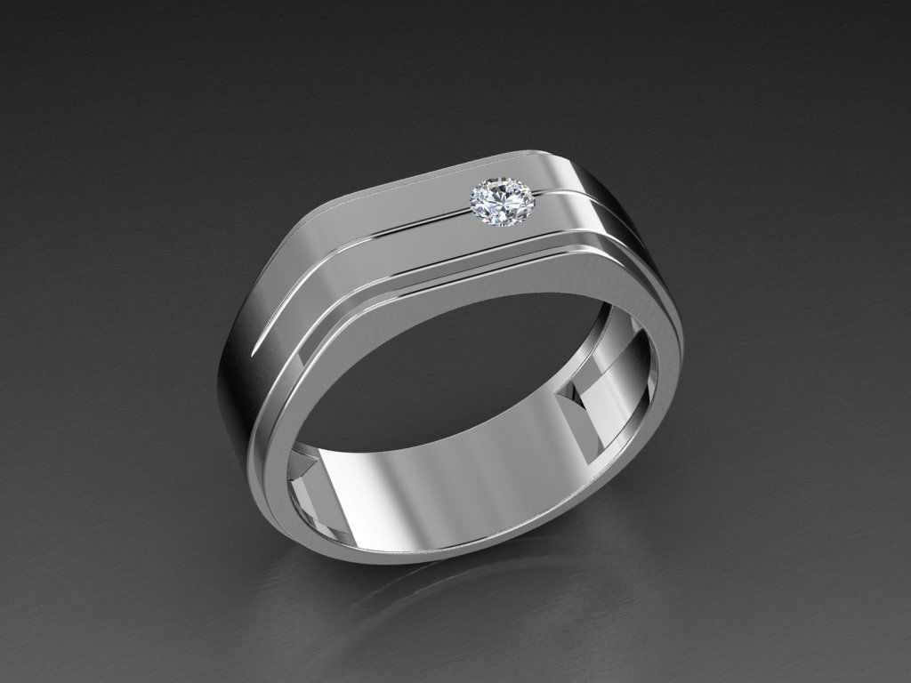 Diamond Jewelry Man Ring 3D print model 3D print model_10