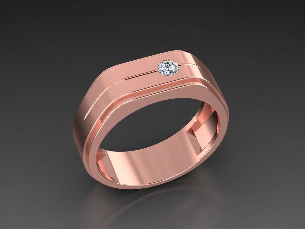Diamond Jewelry Man Ring 3D print model 3D print model_7