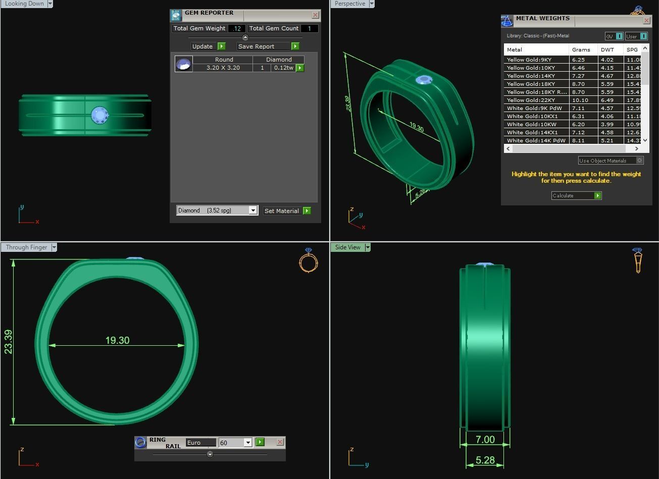 Diamond Jewelry Man Ring 3D print model 3D print model_3