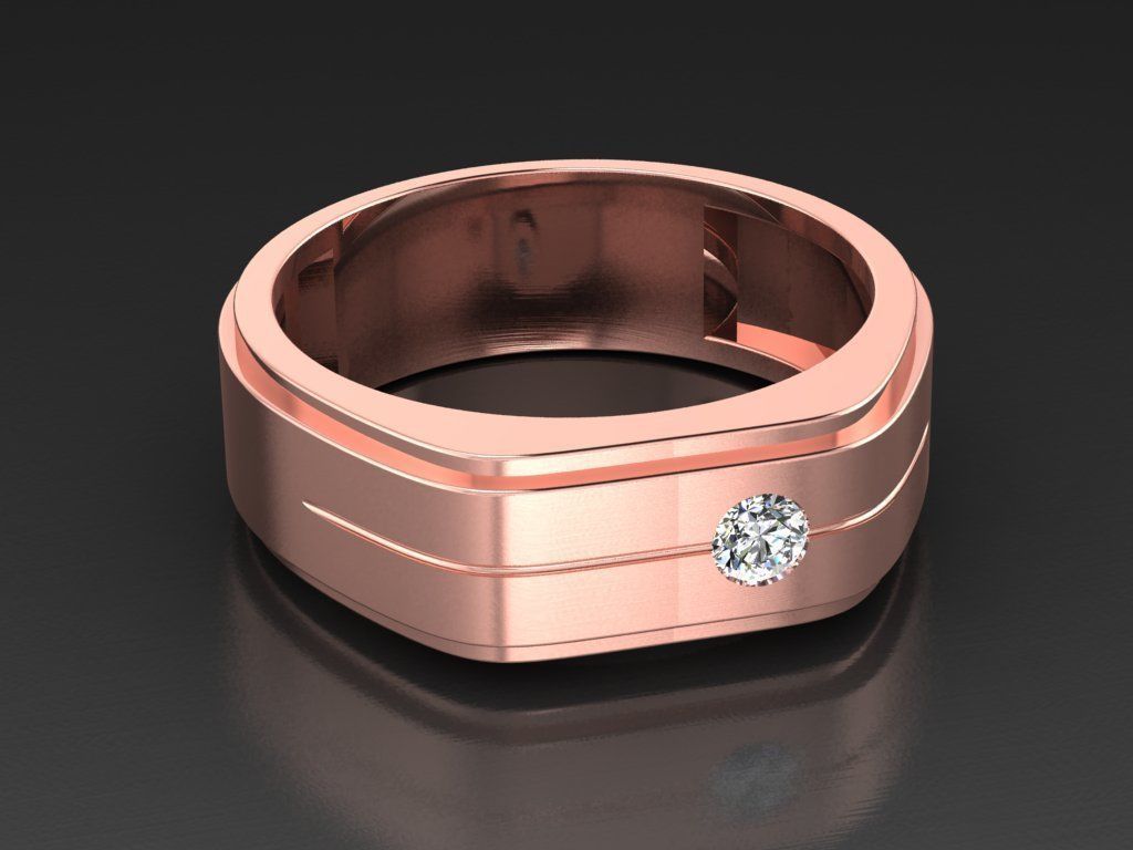 Diamond Jewelry Man Ring 3D print model 3D print model_8