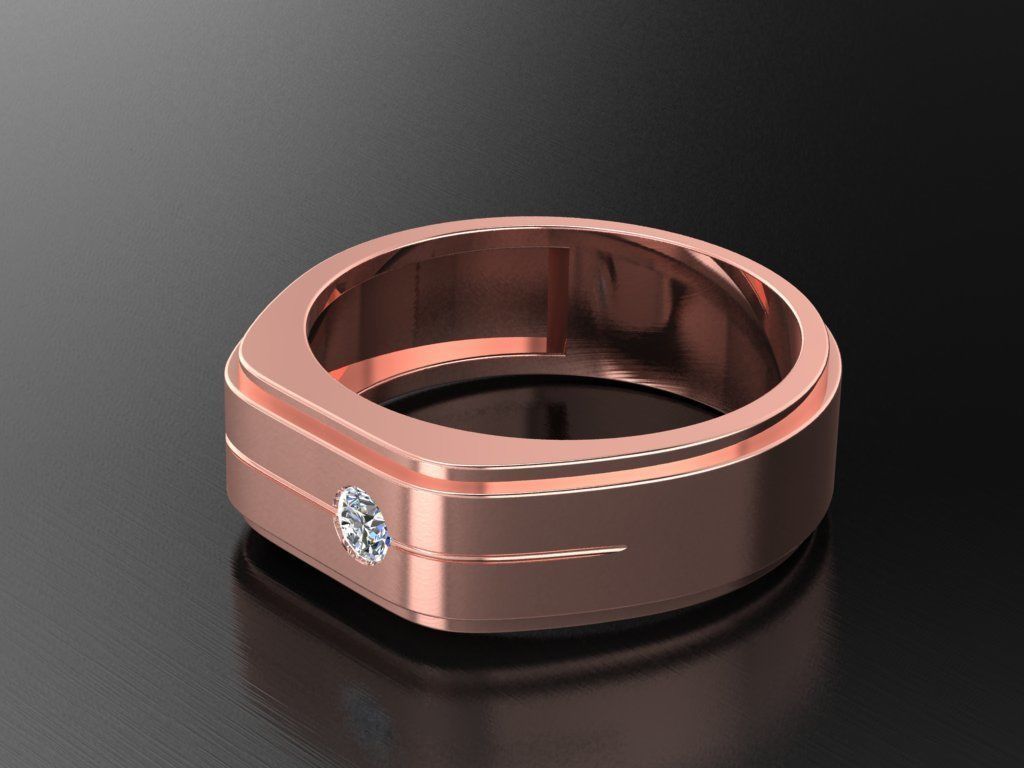 Diamond Jewelry Man Ring 3D print model 3D print model_9