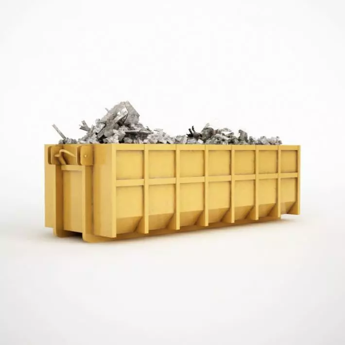 Yellow Industrial Dumpster 3D model_0