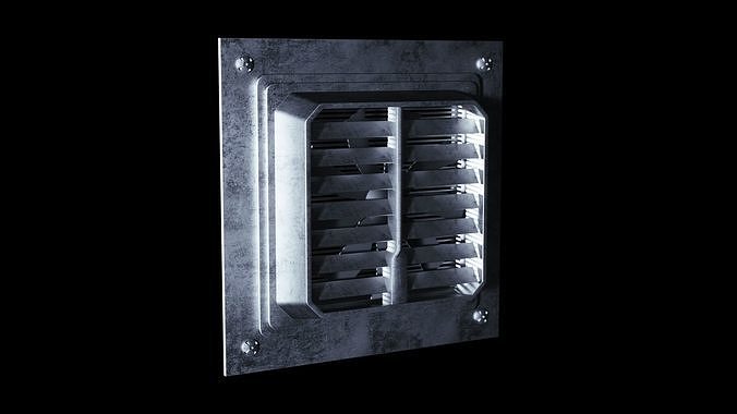 Sci-Fi Metal Ventilation Shaft Low-poly 3D model