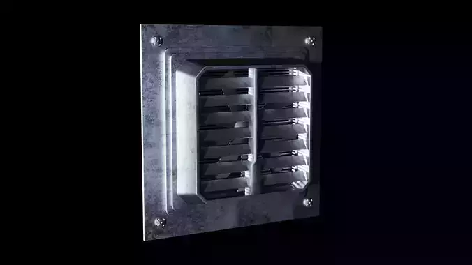 Sci-Fi Metal Ventilation Shaft Low-poly 3D model