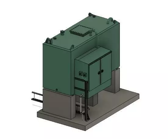 Model Railway 4500L Oil Tank and Base 3D print model_0