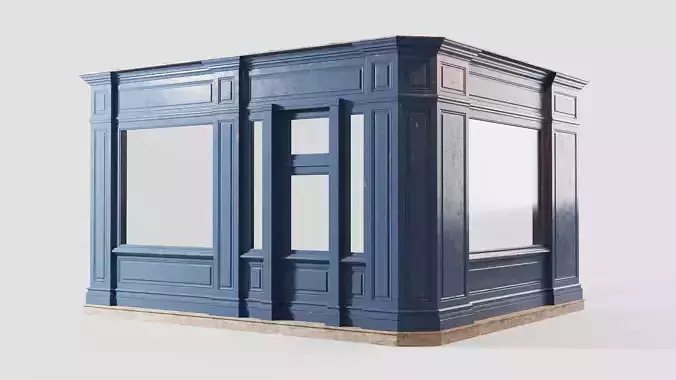 Shop fronts Low-poly 3D model