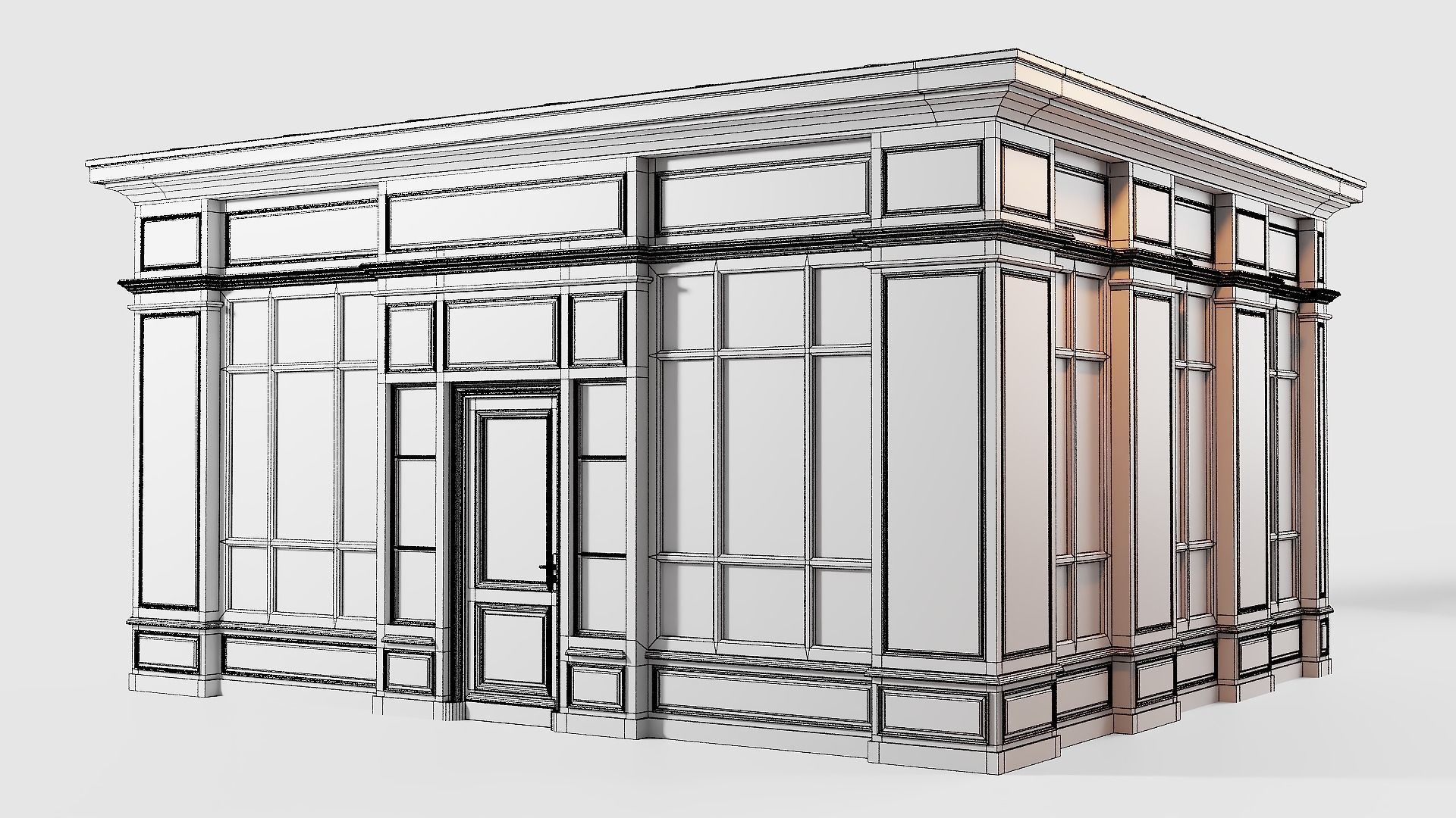 Shop fronts Low-poly 3D model_8