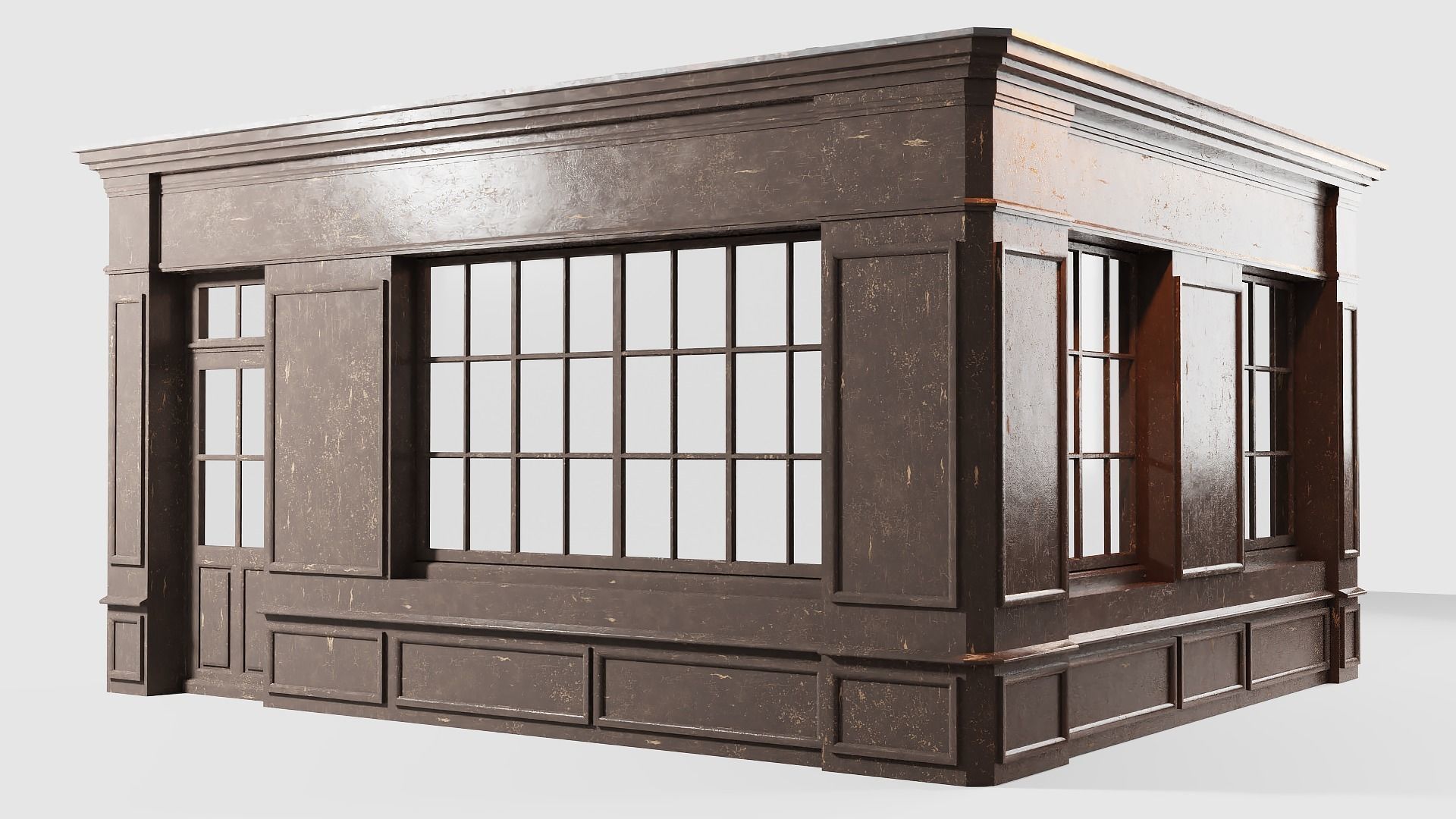 Shop fronts Low-poly 3D model_1
