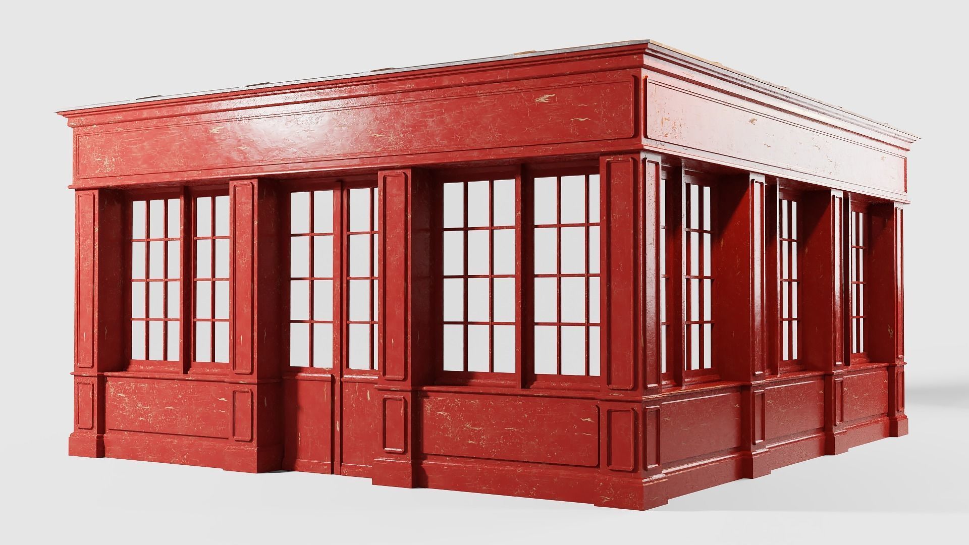 Shop fronts Low-poly 3D model_4