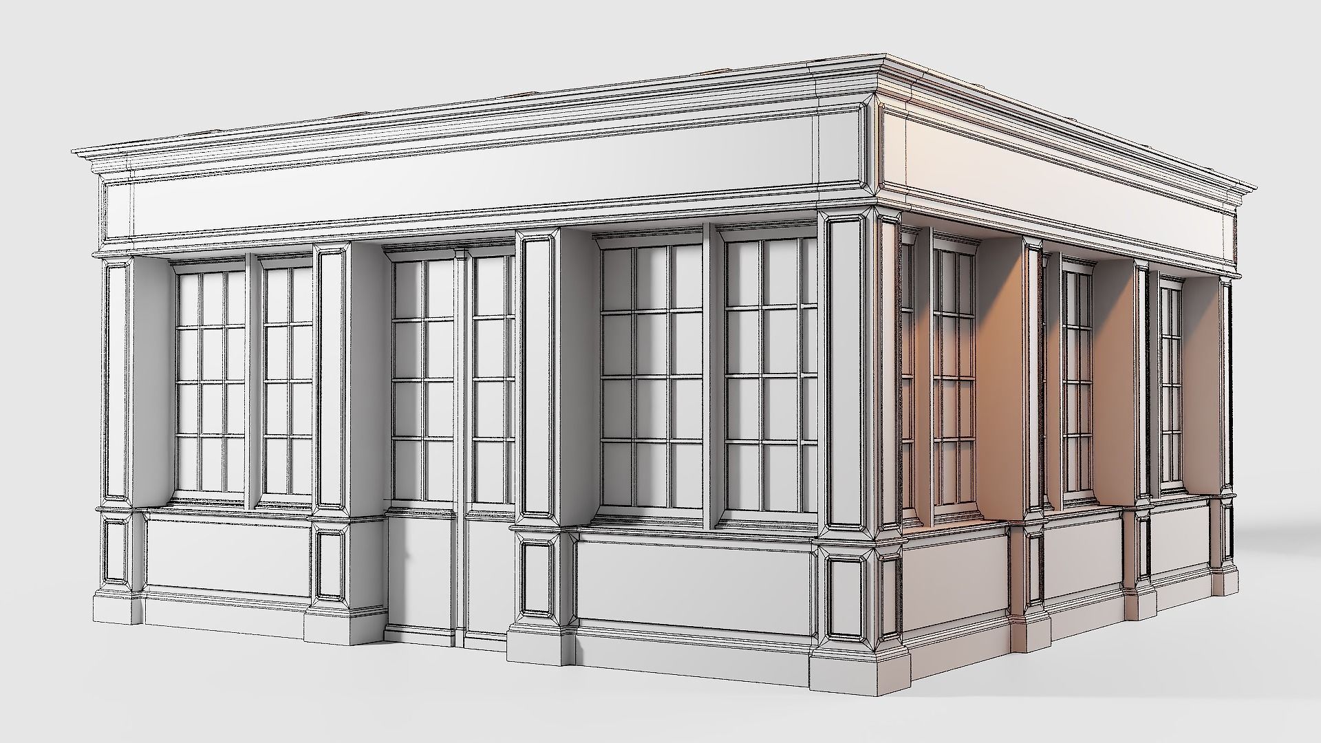Shop fronts Low-poly 3D model_9