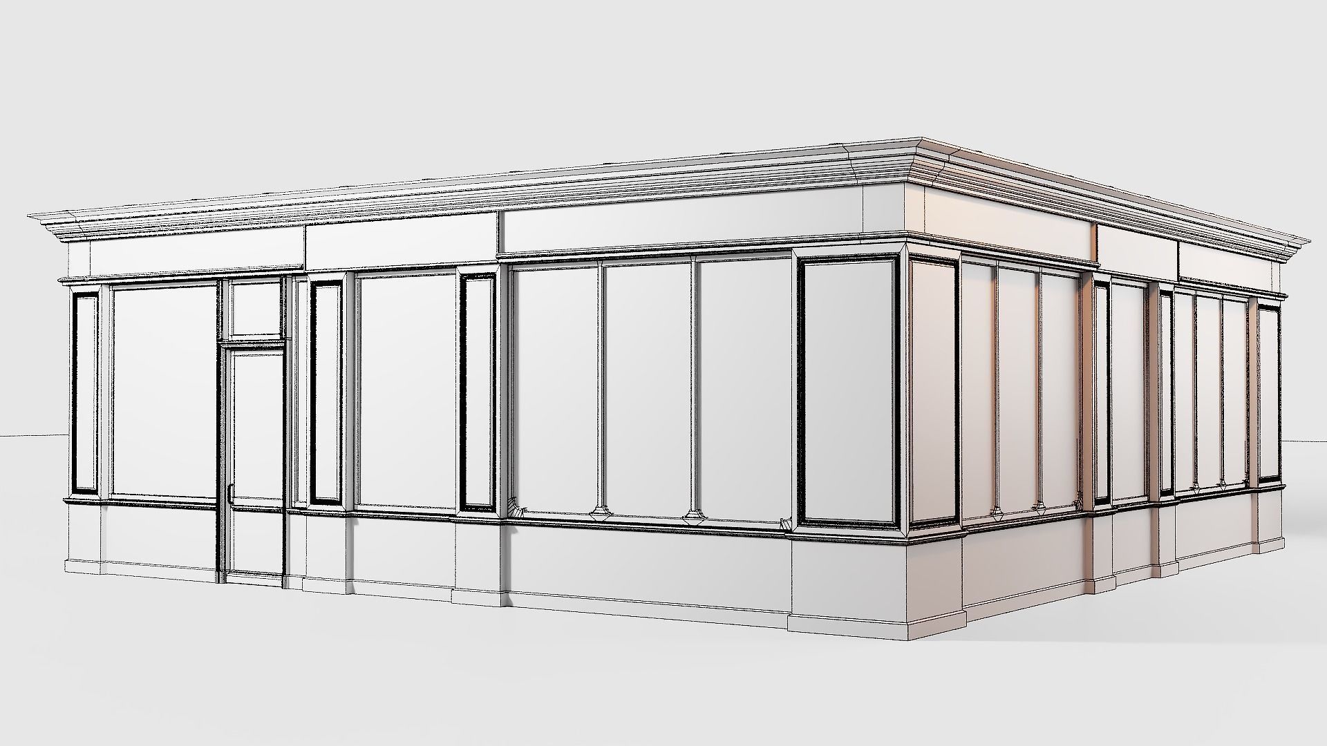 Shop fronts Low-poly 3D model_7