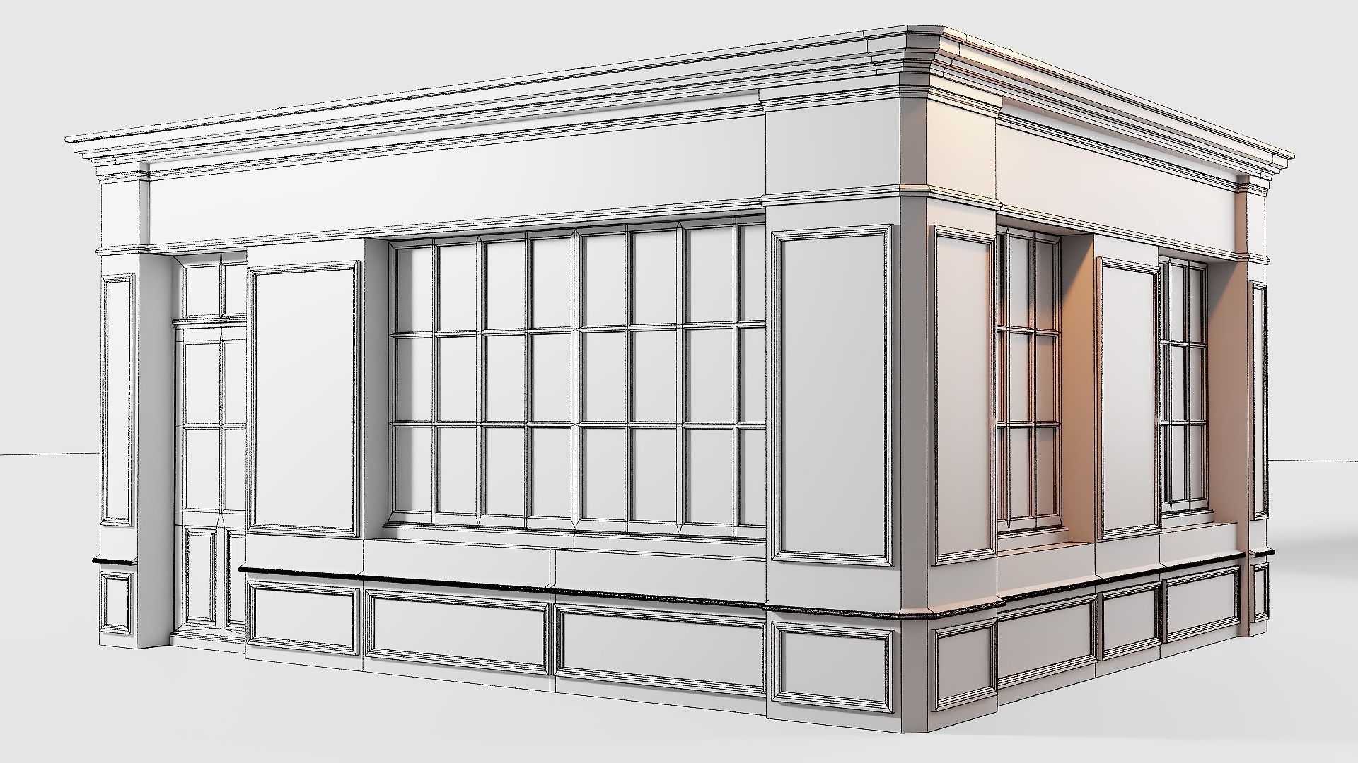 Shop fronts Low-poly 3D model_6