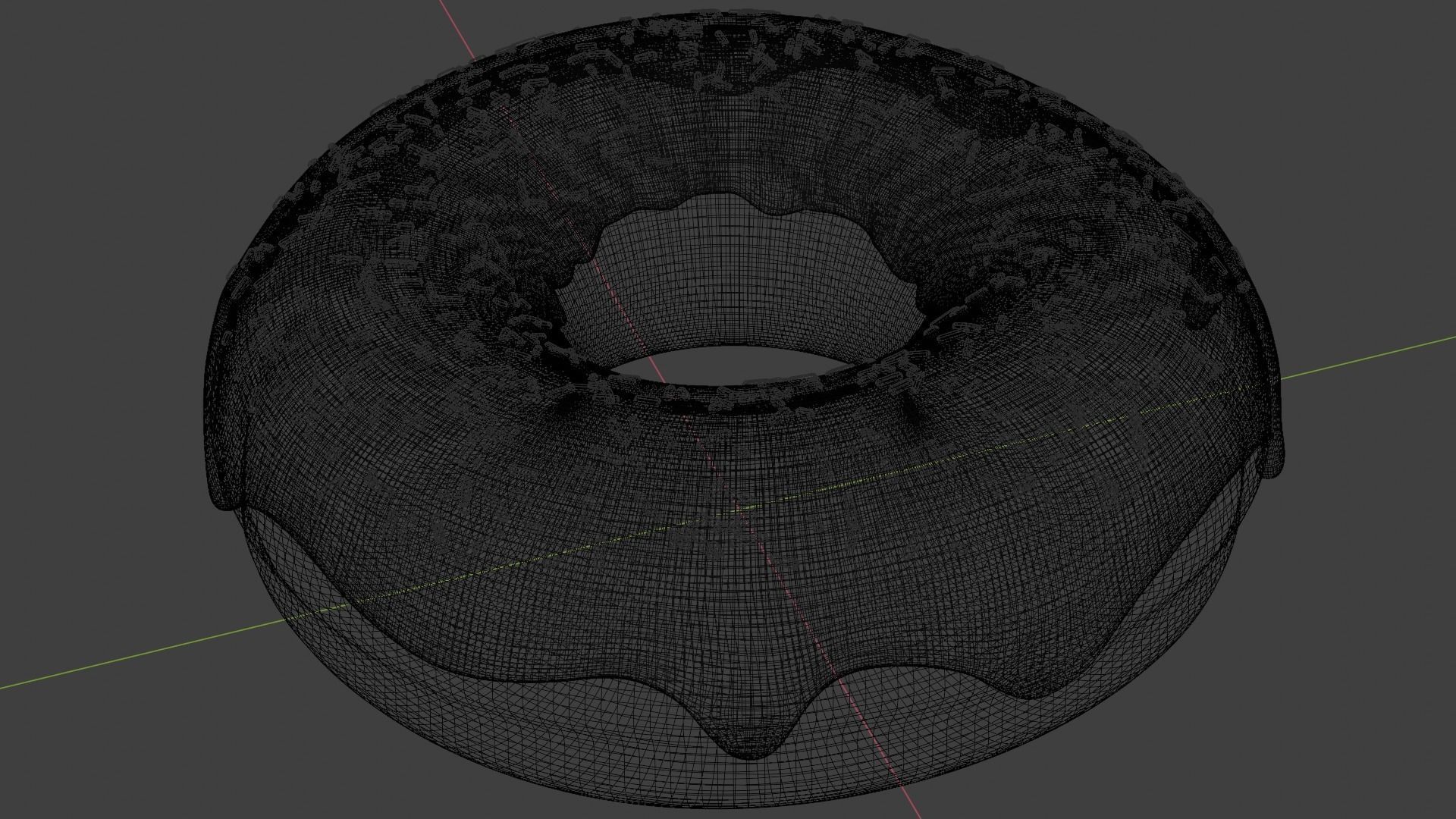 Chocolate Glazed Donut Low-poly 3D model_5