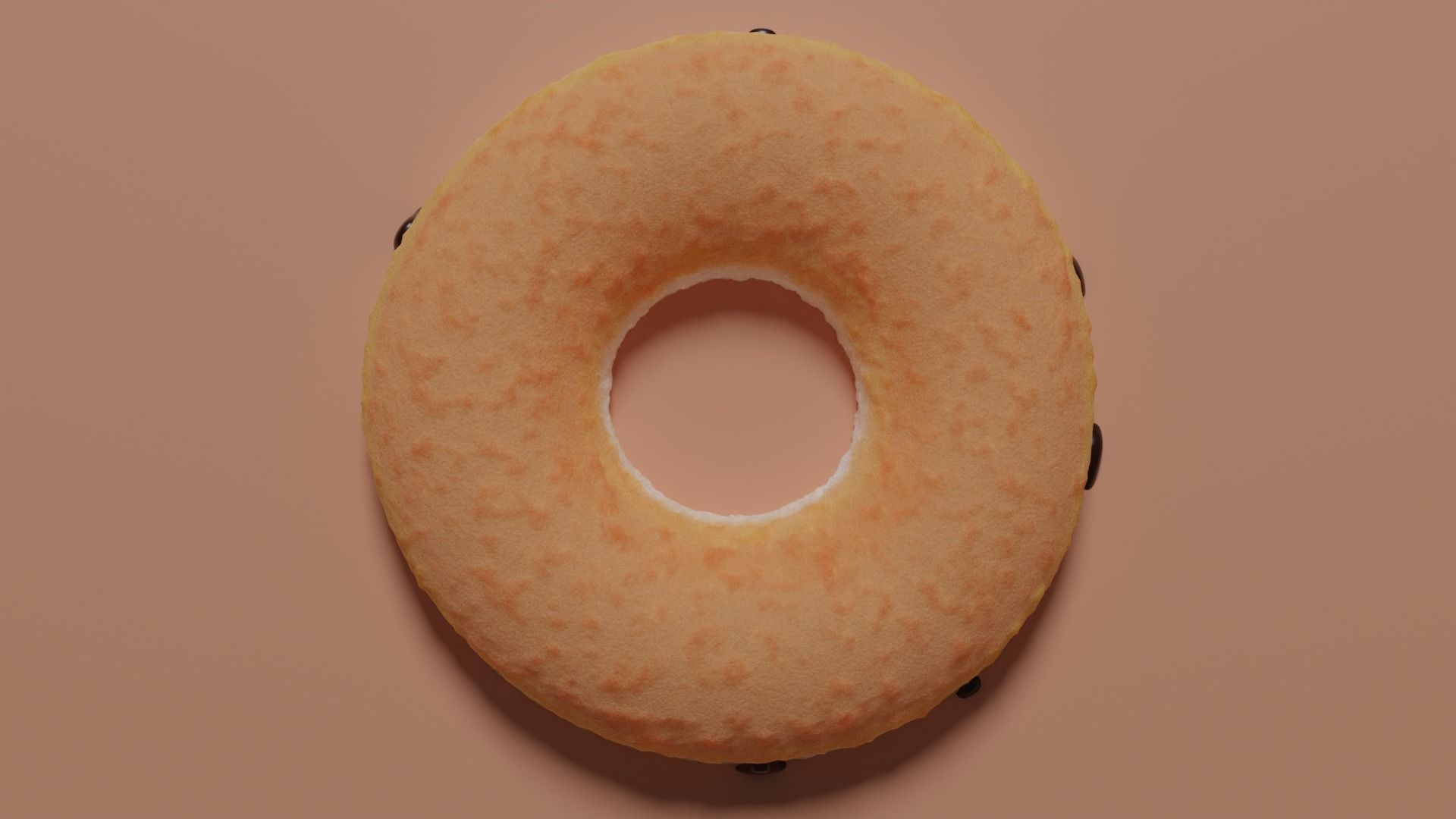 Chocolate Glazed Donut Low-poly 3D model_4
