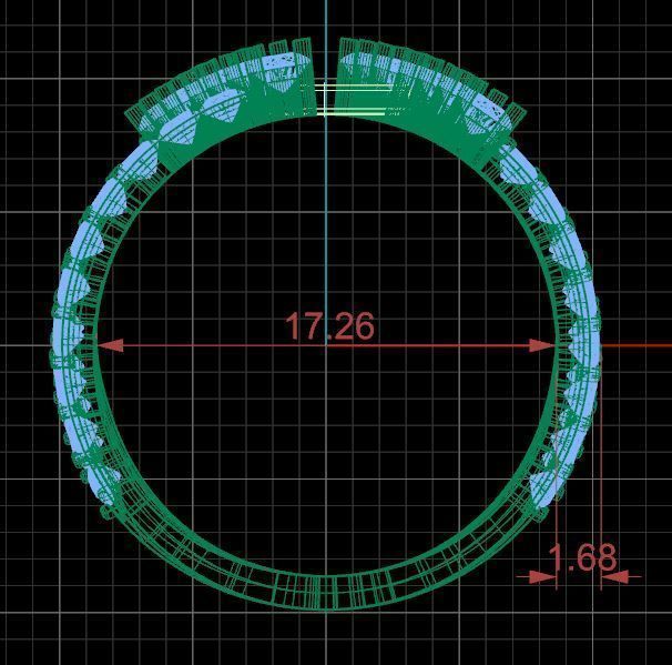 Open Middle Diamond Ring 3D print model_8
