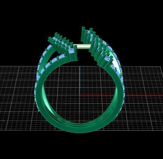 Open Middle Diamond Ring 3D print model_7