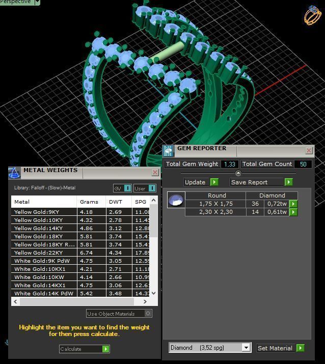 Open Middle Diamond Ring 3D print model_11