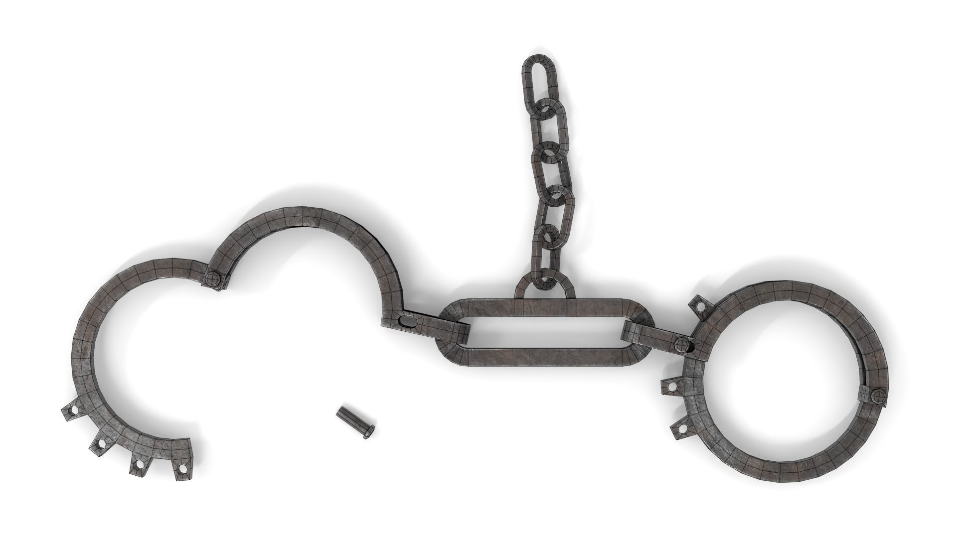 Antique Slave Handcuffs Low-poly 3D model_14