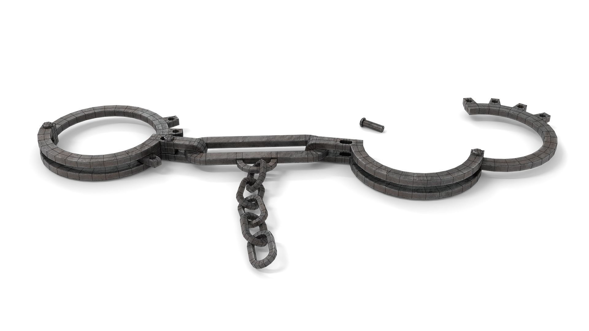 Antique Slave Handcuffs Low-poly 3D model_17